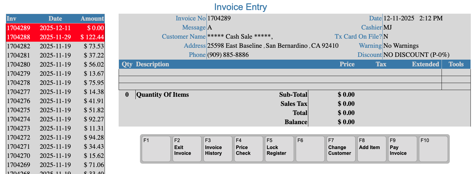 Invoice Header