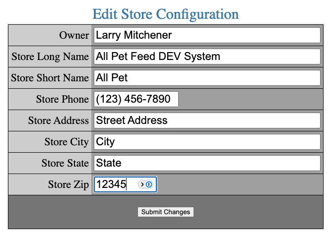 Store Configuration