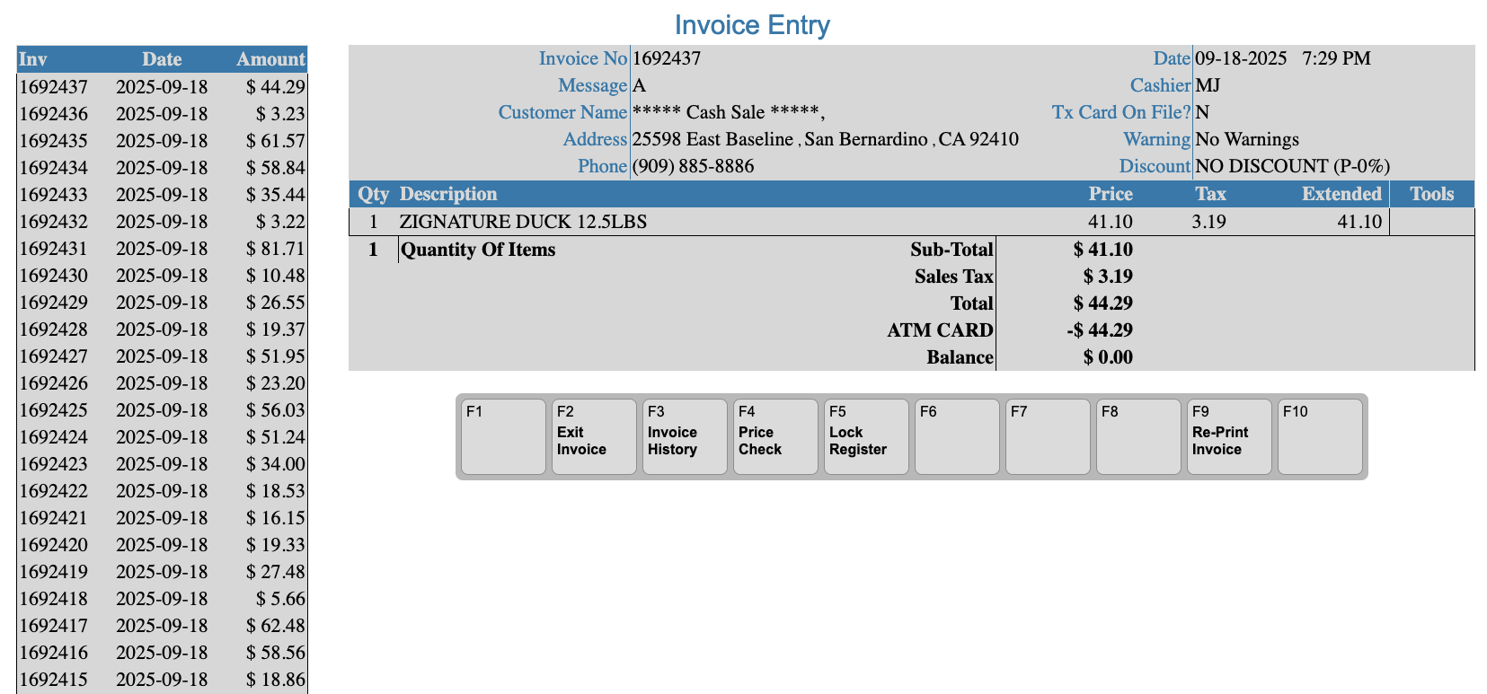 POS Checkout Screen