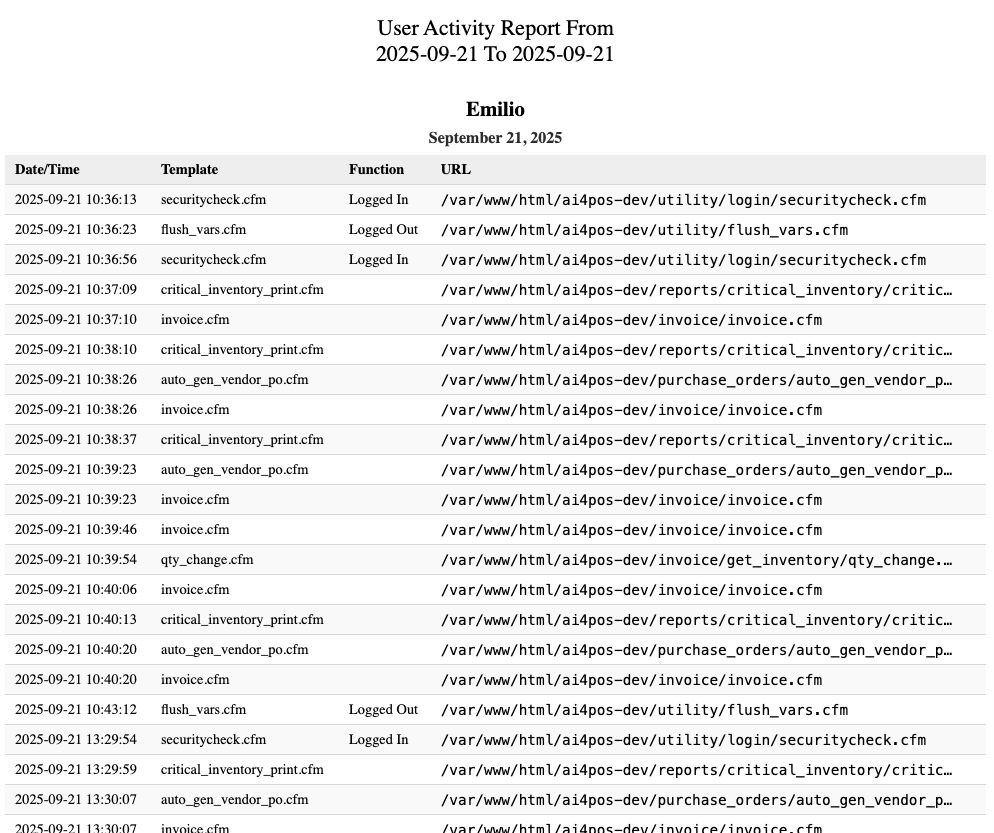 Employee Screen